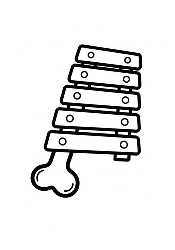 Bone Xylophone Coloring Page: Spooky Musical Fun