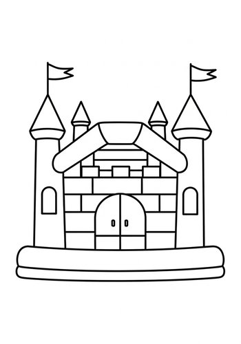 Bounce House Coloring Page Fun