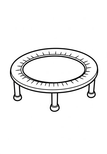 Bounce Into Fun: Trampoline Coloring Page