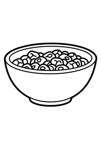 Bowl Of Beans Coloring Page For Kids