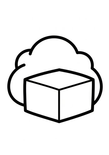 Box In Cloud Coloring Page