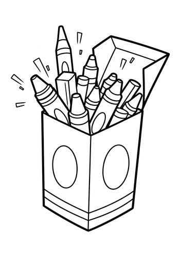 Box Of Crayons Coloring Page For Kids