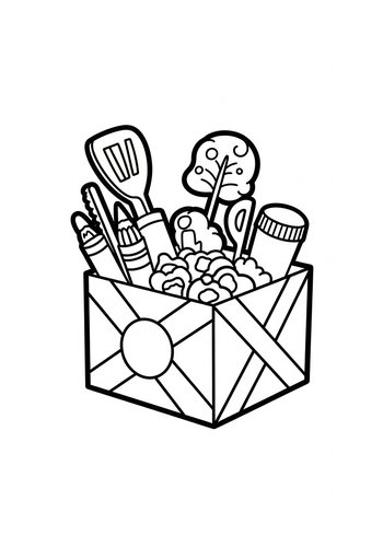 Box Of Goodies Coloring Page
