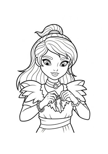 Brave Making Friendship Bracelets With Magical Creatures Coloring Page