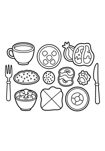 Breakfast Feast Coloring Page