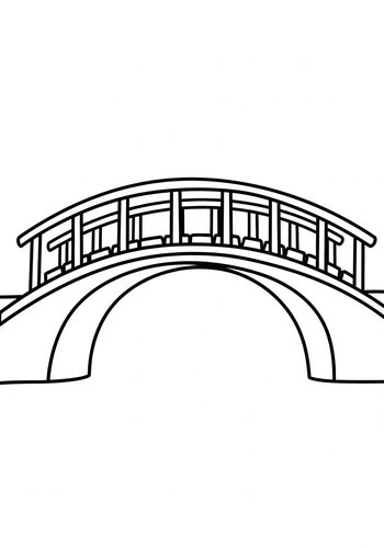 Bridge Coloring Page: A Scenic Crossing