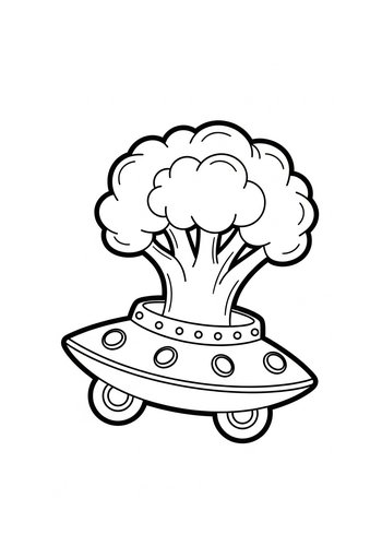 Broccoli Ufo Coloring Page