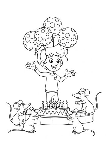 Bruno Madrigal Receives A Surprise Birthday Party From The Rats Coloring Page