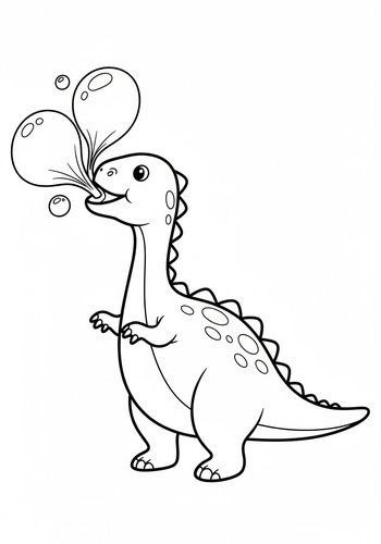 Bubble-blowing Dino Coloring Page