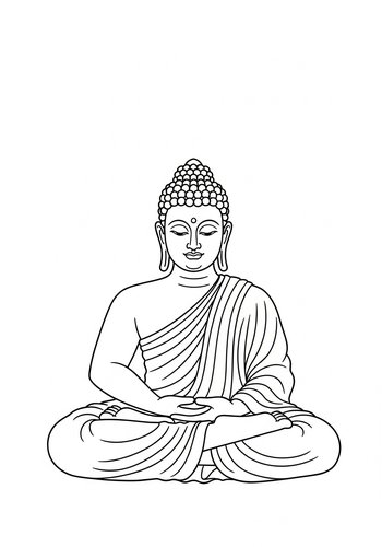 Buddha Meditation Coloring Page: Find Inner Peace