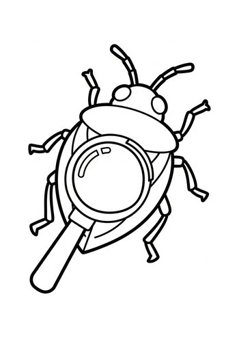 Bug Detective Coloring Page Fun