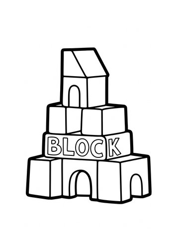 Building Blocks Adventure: A Coloring Page For Kids