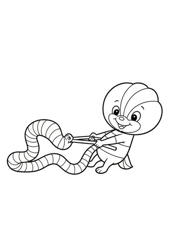 Buttercup's Tug-of-war: A Giant Earthworm Coloring Adventure