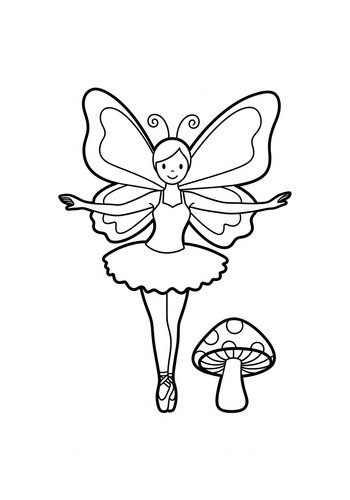 Butterfly Ballerina Coloring Page
