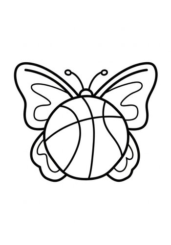 Butterfly Basketball Coloring Page
