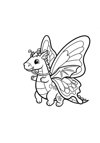 Butterfly Dragon Coloring Page Fun