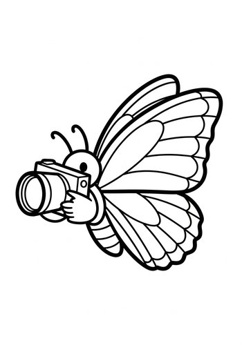 Butterfly Photographer Coloring Page