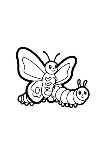 Butterfly Transformation Coloring Page Fun