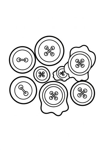 Buttons Galore Coloring Page