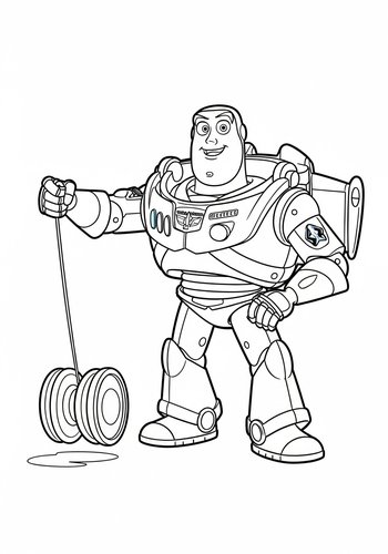 Buzz Lightyear And His Glow-in-the-dark Yo-yo Coloring Page