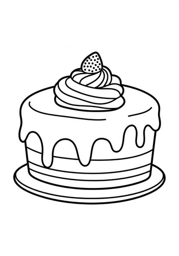 Cake Coloring Page: Sweet Treat Fun