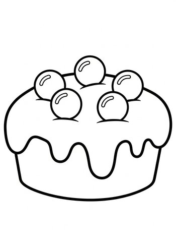 Cake Coloring Page: Sweet Treat Fun