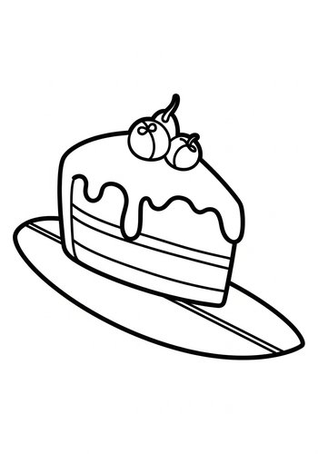 Coloring Page: Cake Slice Coloring Page: Sweet Treat Fun