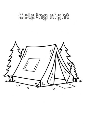 Camping Adventure Coloring Page
