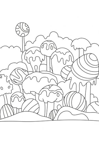 Candy Land Coloring Page: Sweet Treats Await