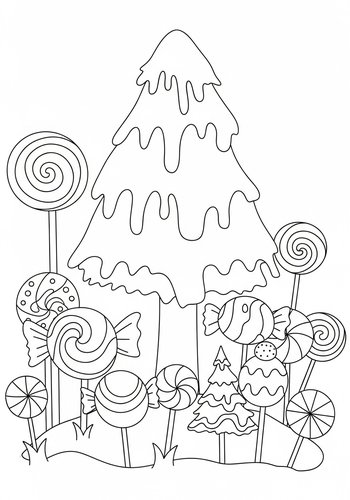 Candy Land Dreams: Coloring Page Fun