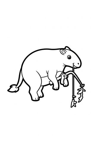 Capybara Coloring Page Fun