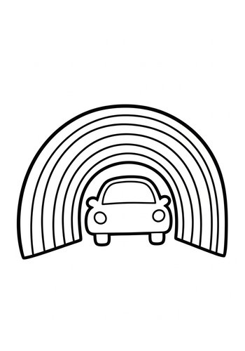 Car Wash Rainbow Coloring Page Fun