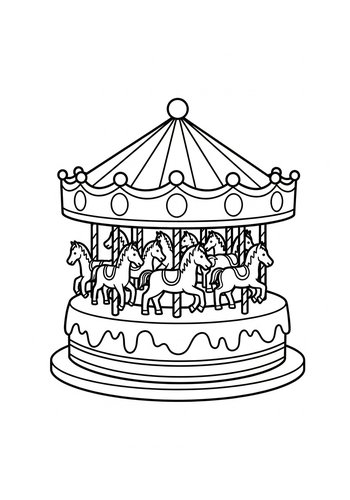 Carousel Delight: A Coloring Adventure