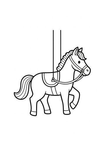 Coloring Page: Carousel Horse Coloring Page For Kids