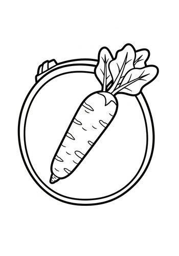 Carrot Coloring Fun: Printable Vegetable Page