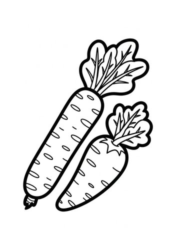Carrot Coloring Page For Kids