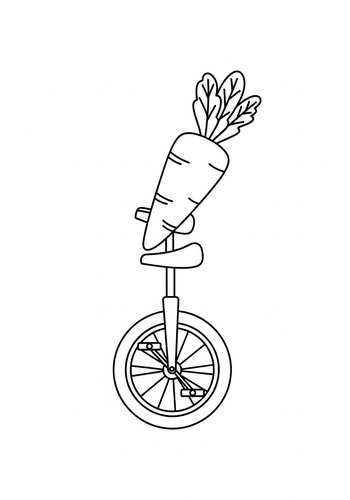 Carrot Unicycle Coloring Page