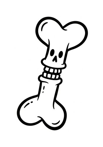 Cartoon Bone Coloring Page