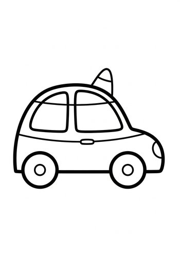 Cartoon Car Coloring Page For Kids