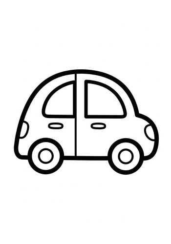 Cartoon Car Coloring Page For Kids