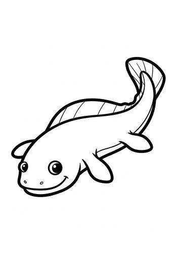 Cartoon Eel Coloring Page Fun