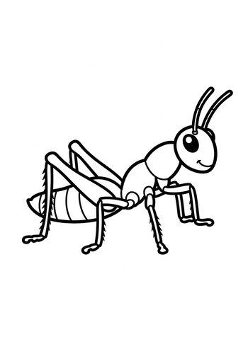 Cartoon Grasshopper Coloring Page: A Fun Insect Adventure