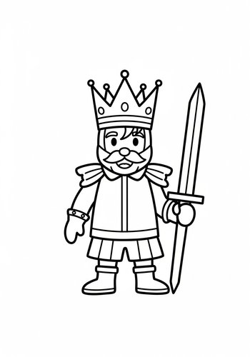 Cartoon King Coloring Page