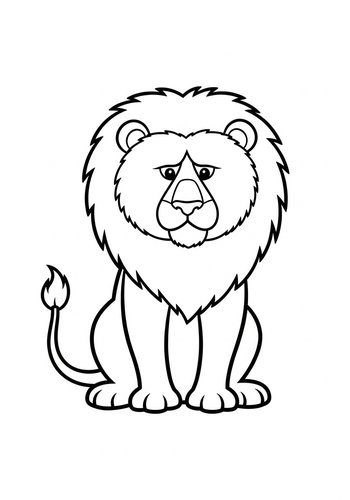 Cartoon Lion Coloring Page: Roar Into Fun