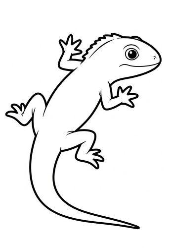 Cartoon Lizard Coloring Page For Kids
