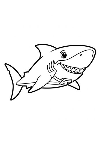 Cartoon Shark Coloring Page: Underwater Fun
