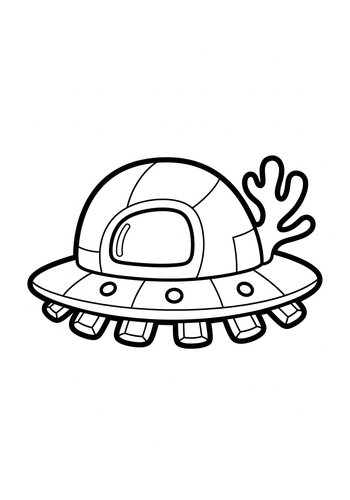 Cartoon Ufo Coloring Page For Kids
