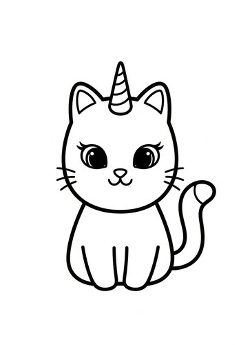 Caticorn Coloring Page: Fantasy Fun