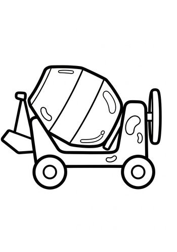 Cement Mixer Truck Coloring Page Fun