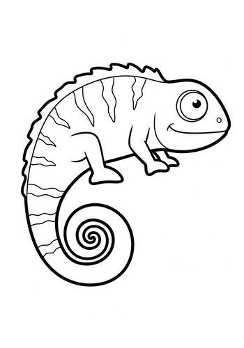 Chameleon Coloring Page: Ready To Camouflage